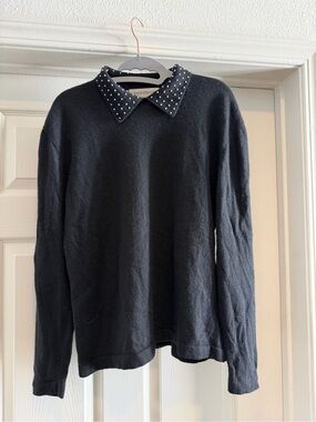 Vintage Jones New York Lambswool Angora Pearl Collar Sweater Small